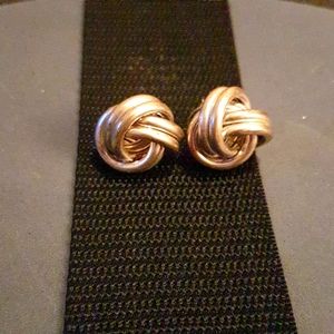 Silver colour knot earrings